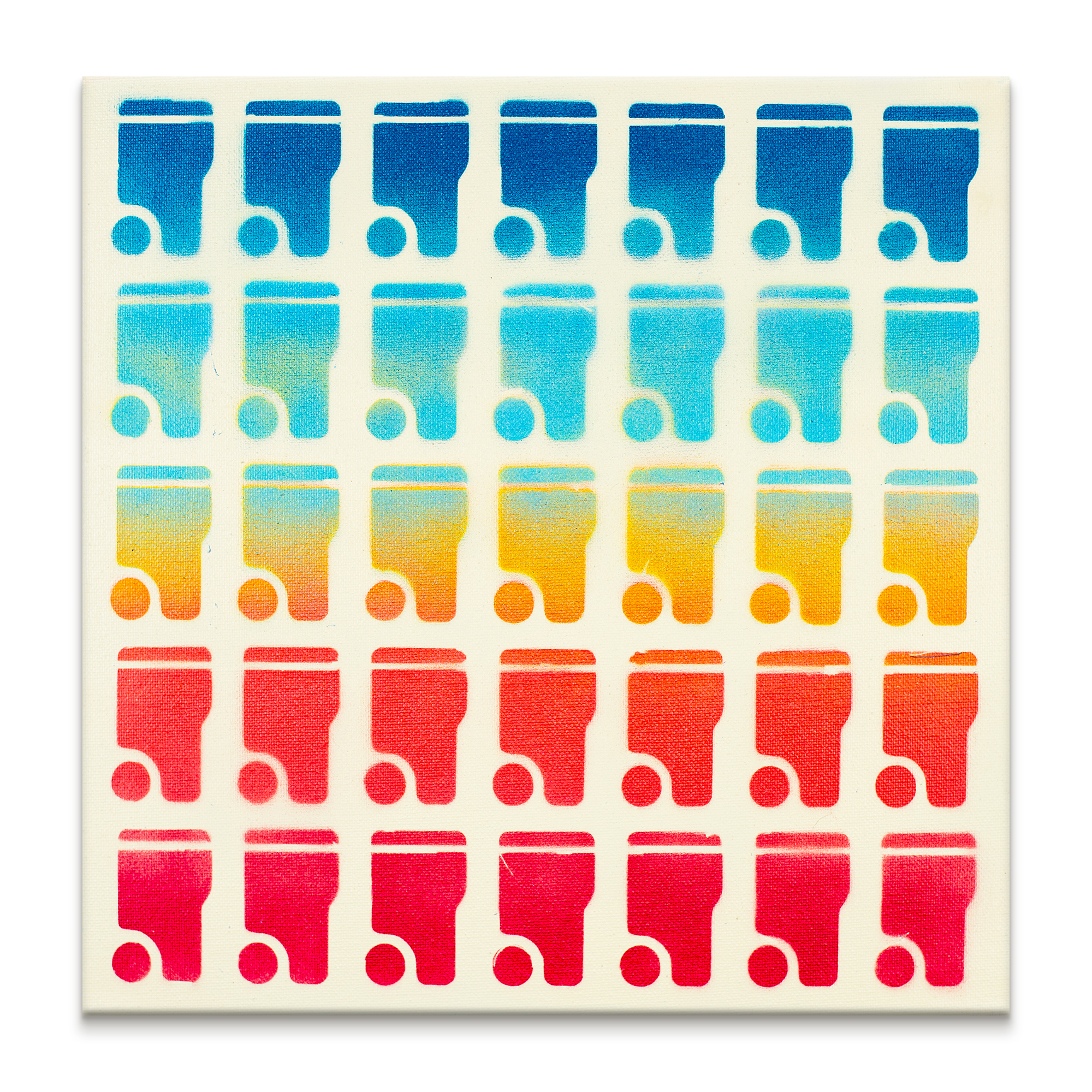 Ombre trash cans painting of product titled "Trash Cans Ombre"